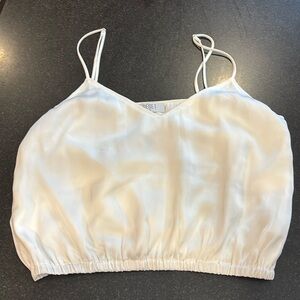 Reset By Jane V-Neck Amore Love Bubble Tank Top, Stone, Medium, Like New